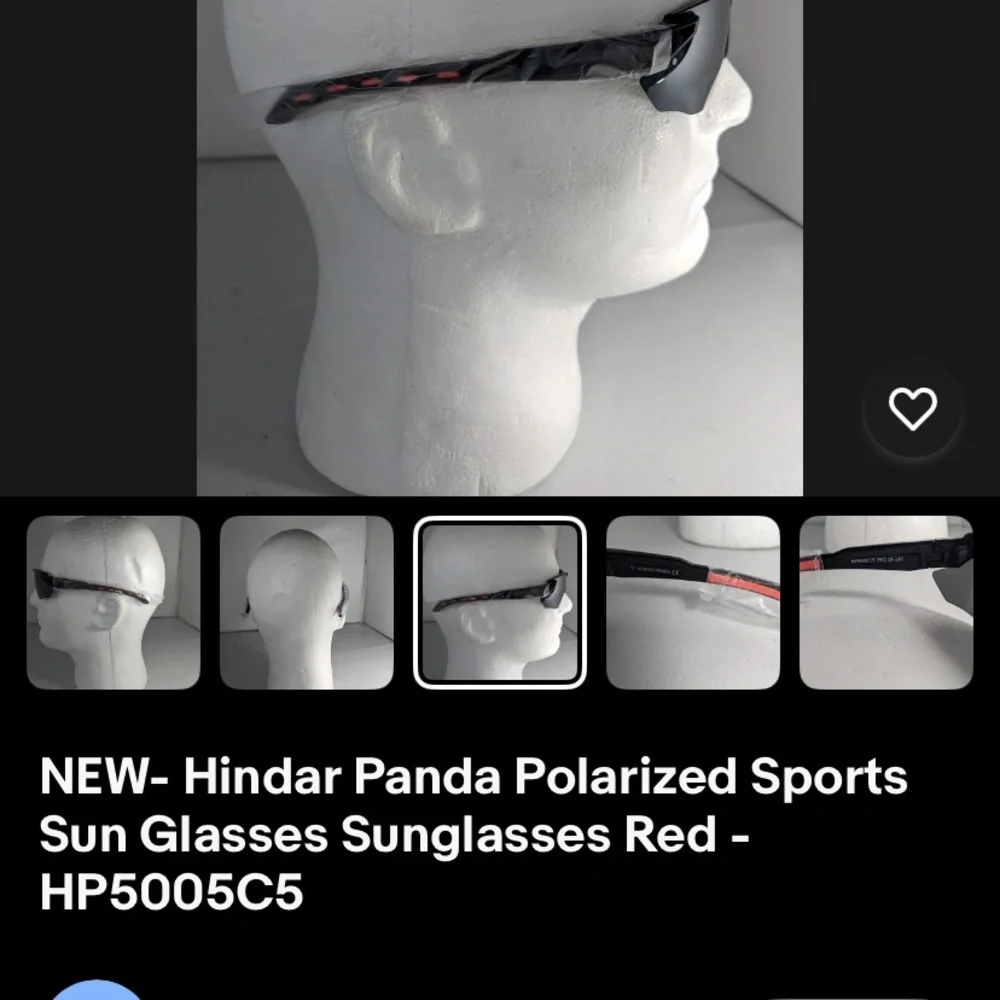 NEW- Hindar Panda Polarized Sports Sun Glasses Sunglasses Red - HP5005C5